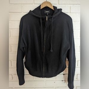 Monrow 100% Cashmere Zip Hoodie Sweater